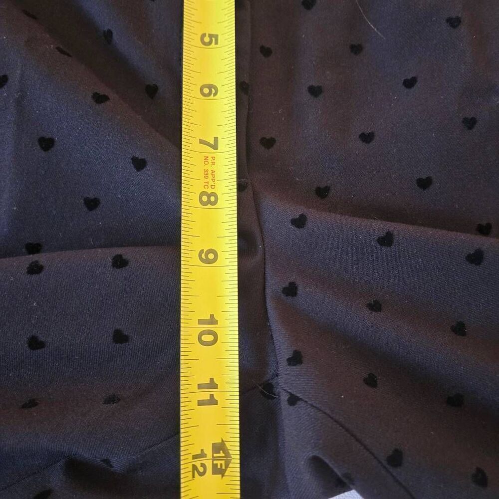 Talbots Womens Hampshire Black Heart Print Ankle Pants Size 12 - Picture 11 of 13